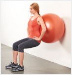 woman with exercise ball