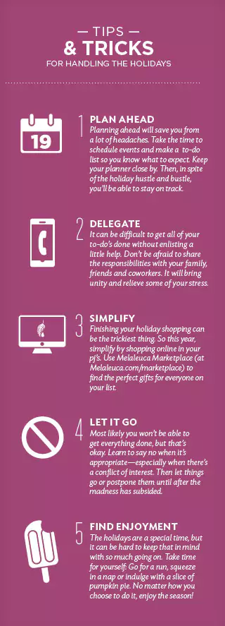 Tips and tricks for handling the holidays infographic