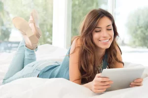 Happy Woman With Digital Tablet