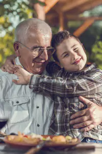 Loving grandfather and grandson