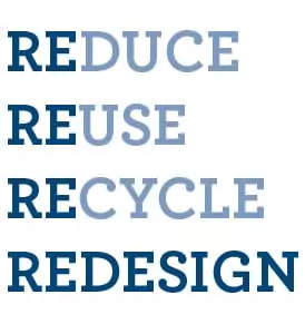 reduce, reuse, recycle, redesign