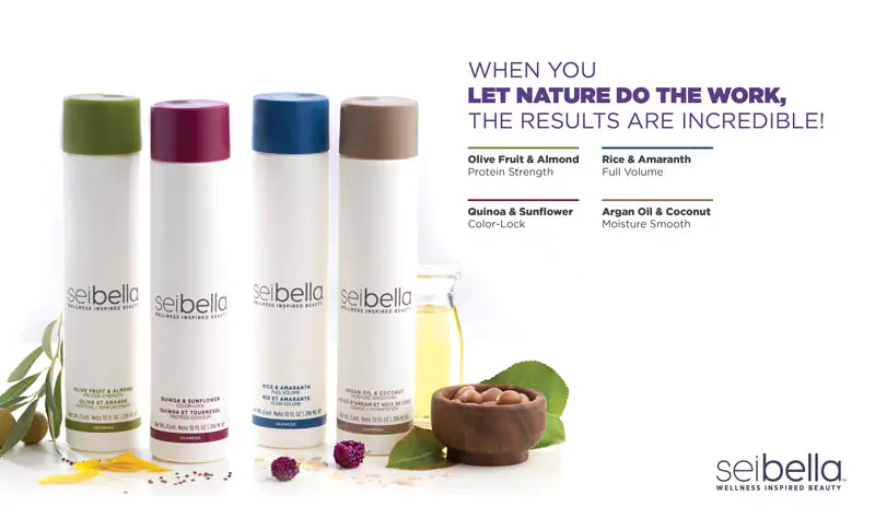when you let nature do the work the results are incredible - sei bella shampoo