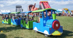 carnival train at Melaleuca family picnic