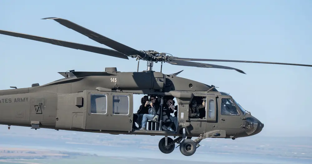 honored guests on Black Hawk helicopter