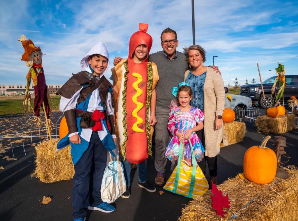 melaleuca employee and family at Halloween festivities