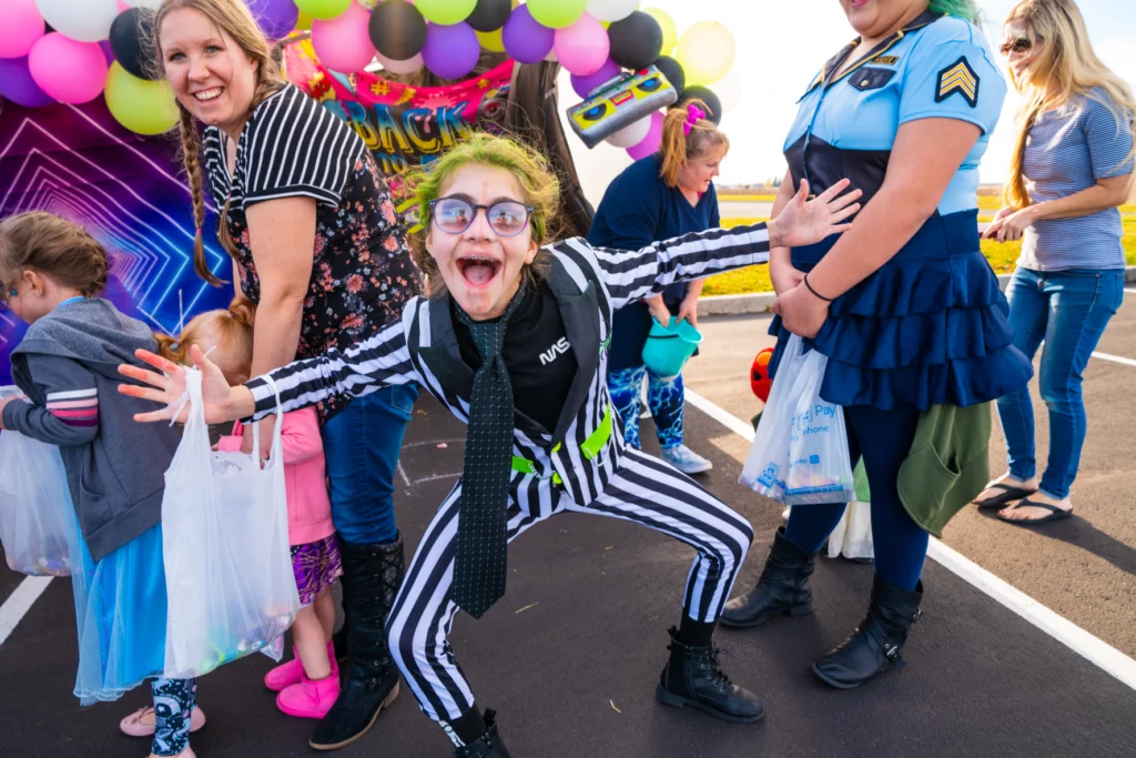 young boy dressed up as the joker