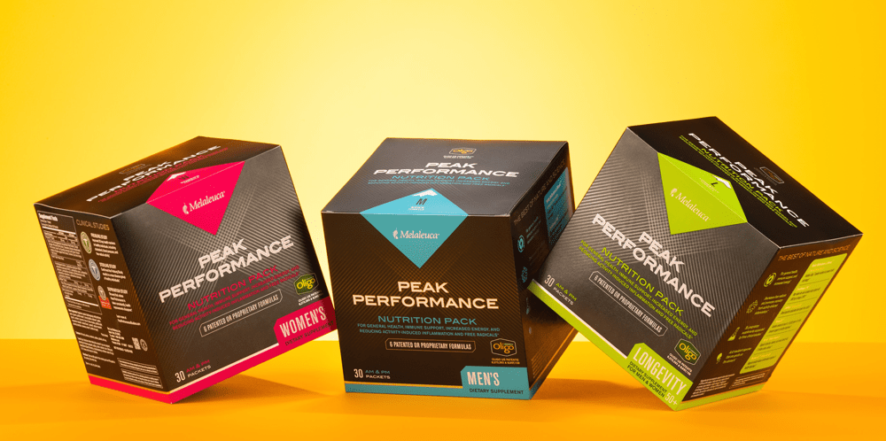 Melaleuca's Peak Performance Packs Women, men, and 50+